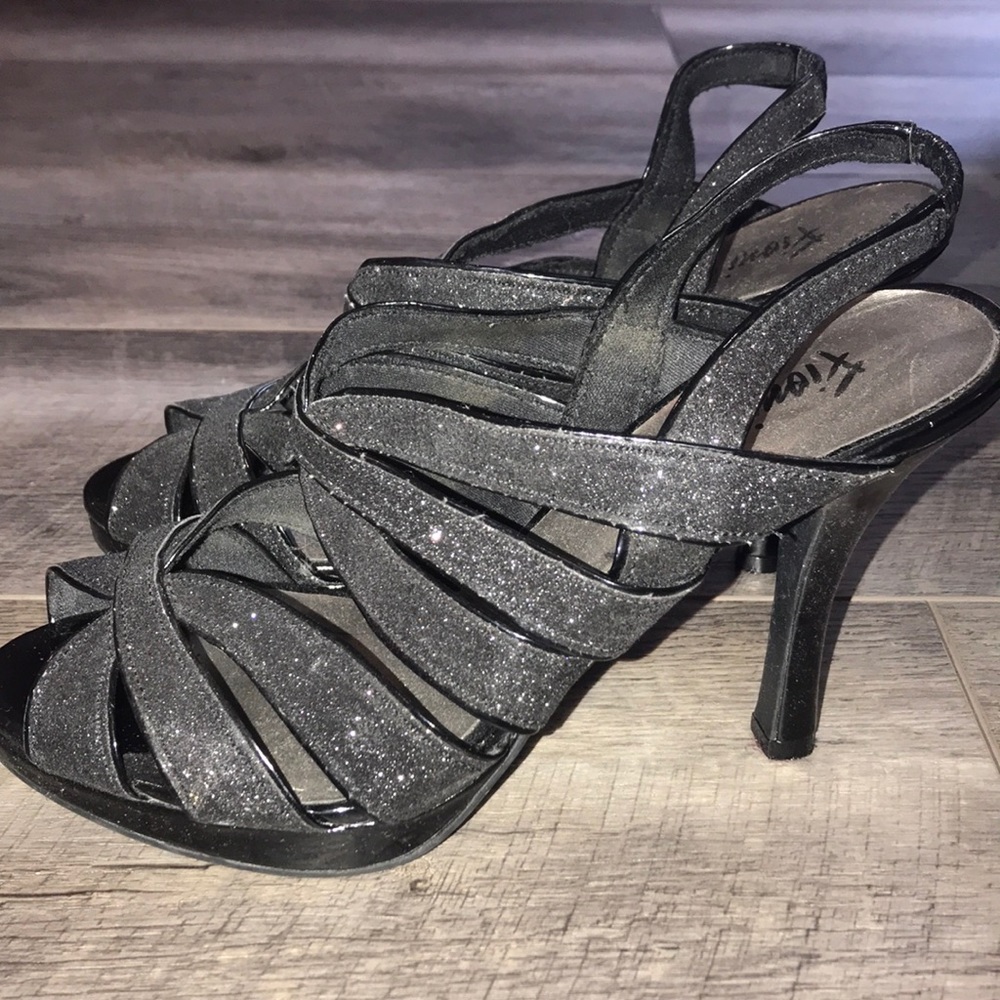 Sparkly black heels
